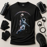 Astronaut Slam Dunk Space Basketball Cooling Performance Crew T-Shirt