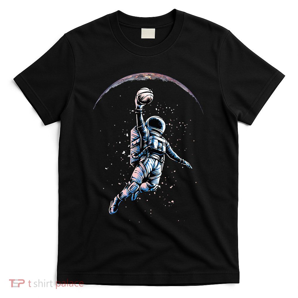Astronaut Slam Dunk Space Basketball T-Shirt