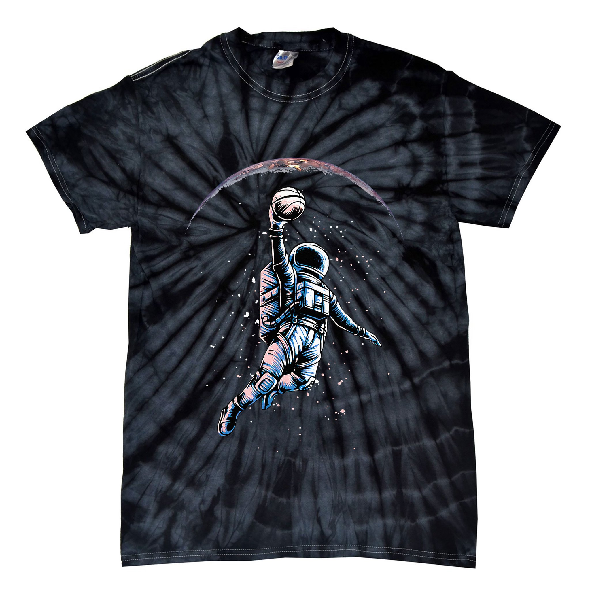 Astronaut Slam Dunk Space Basketball Tie-Dye T-Shirt