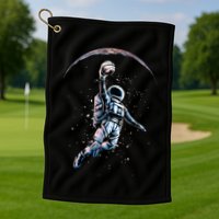 Astronaut Slam Dunk Space Basketball Golf Towel