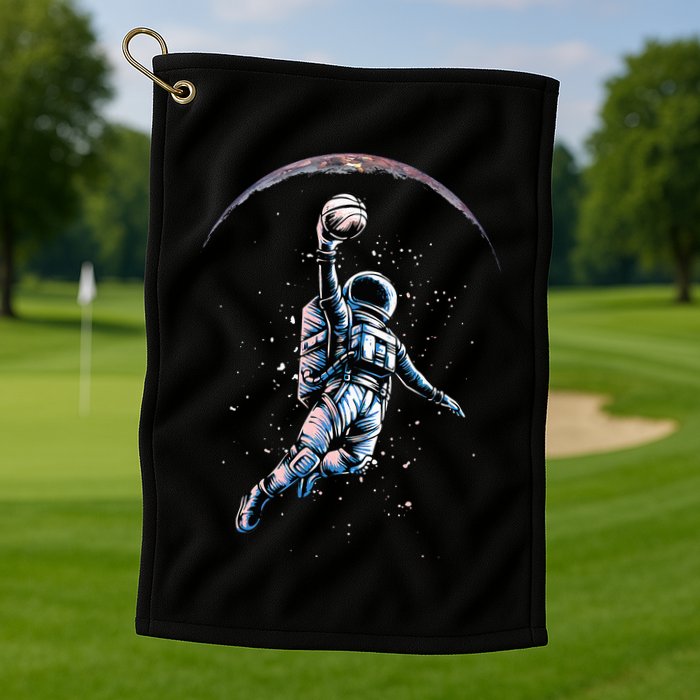 Astronaut Slam Dunk Space Basketball Golf Towel