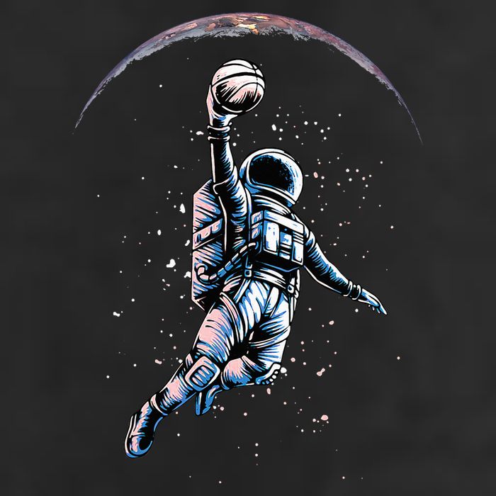 Astronaut Slam Dunk Space Basketball Golf Towel