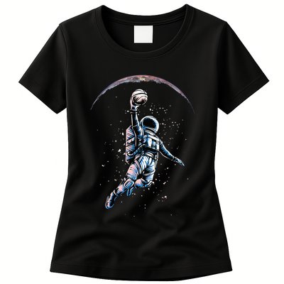 Astronaut Slam Dunk Space Basketball Womens T-Shirt
