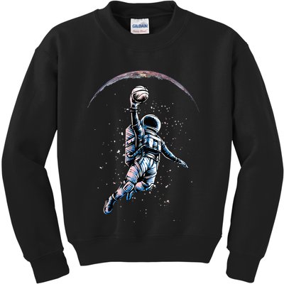 Astronaut Slam Dunk Space Basketball Kids Sweatshirt