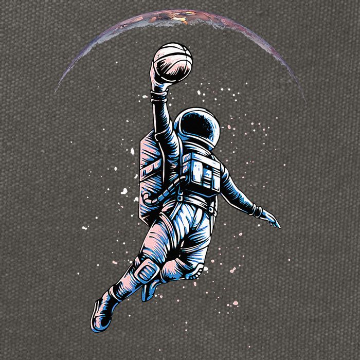 Astronaut Slam Dunk Space Basketball Cotton Canvas Backpack