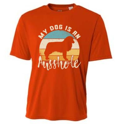 Australian Shepherd Dog Is An Ausshole Retro Aussie Shepherd Gift Cooling Performance Crew T-Shirt