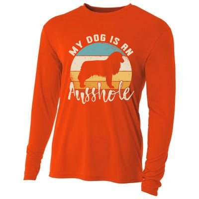 Australian Shepherd Dog Is An Ausshole Retro Aussie Shepherd Gift Cooling Performance Long Sleeve Crew