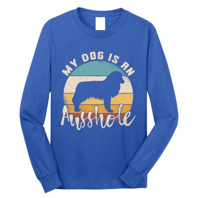 Australian Shepherd Dog Is An Ausshole Retro Aussie Shepherd Gift Long Sleeve Shirt