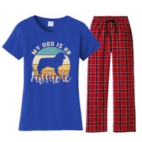 Australian Shepherd Dog Is An Ausshole Retro Aussie Shepherd Gift Women's Flannel Pajama Set