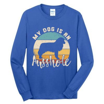 Australian Shepherd Dog Is An Ausshole Retro Aussie Shepherd Gift Tall Long Sleeve T-Shirt