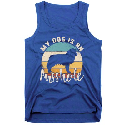 Australian Shepherd Dog Is An Ausshole Retro Aussie Shepherd Gift Tank Top