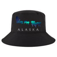 Alaska Sled Dogs Mushing Sled Dog Team A.U.R.O.R.A Borealis Scene Cool Comfort Performance Bucket Hat