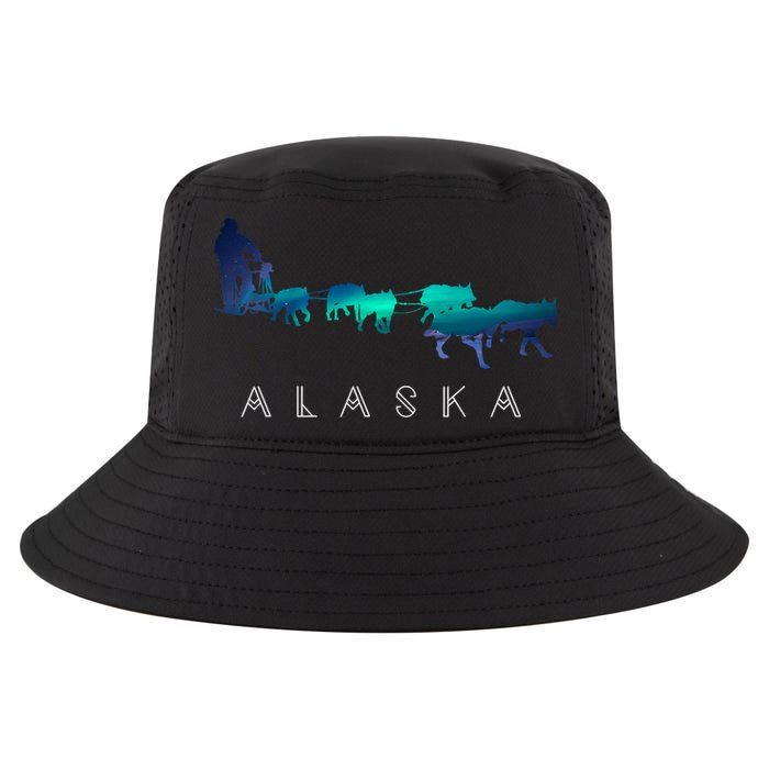 Alaska Sled Dogs Mushing Sled Dog Team A.U.R.O.R.A Borealis Scene Cool Comfort Performance Bucket Hat