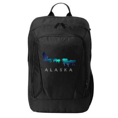 Alaska Sled Dogs Mushing Sled Dog Team A.U.R.O.R.A Borealis Scene City Backpack