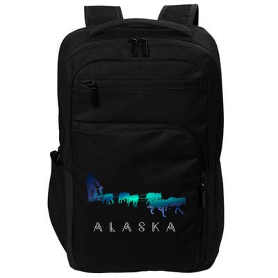 Alaska Sled Dogs Mushing Sled Dog Team A.U.R.O.R.A Borealis Scene Impact Tech Backpack