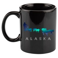 Alaska Sled Dogs Mushing Sled Dog Team A.U.R.O.R.A Borealis Scene 11oz C Handle Ceramic Mug