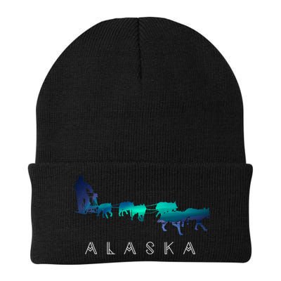 Alaska Sled Dogs Mushing Sled Dog Team A.U.R.O.R.A Borealis Scene Beanie