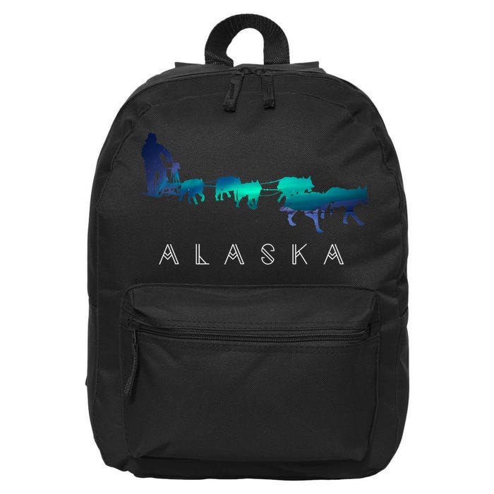 Alaska Sled Dogs Mushing Sled Dog Team A.U.R.O.R.A Borealis Scene 16 in Basic Backpack