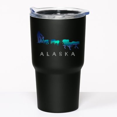 Alaska Sled Dogs Mushing Sled Dog Team A.U.R.O.R.A Borealis Scene Tumbler