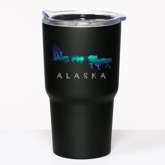 Alaska Sled Dogs Mushing Sled Dog Team A.U.R.O.R.A Borealis Scene Tumbler