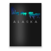 Alaska Sled Dogs Mushing Sled Dog Team A.U.R.O.R.A Borealis Scene Poster