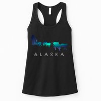 Alaska Sled Dogs Mushing Sled Dog Team A.U.R.O.R.A Borealis Scene Womens Tank Top