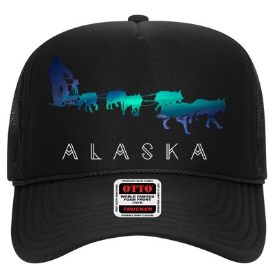Alaska Sled Dogs Mushing Sled Dog Team A.U.R.O.R.A Borealis Scene Hat