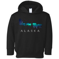 Alaska Sled Dogs Mushing Sled Dog Team A.U.R.O.R.A Borealis Scene Toddler Hoodie