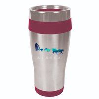 Alaska Sled Dogs Mushing Sled Dog Team A.U.R.O.R.A Borealis Scene 16oz Travel Tumbler