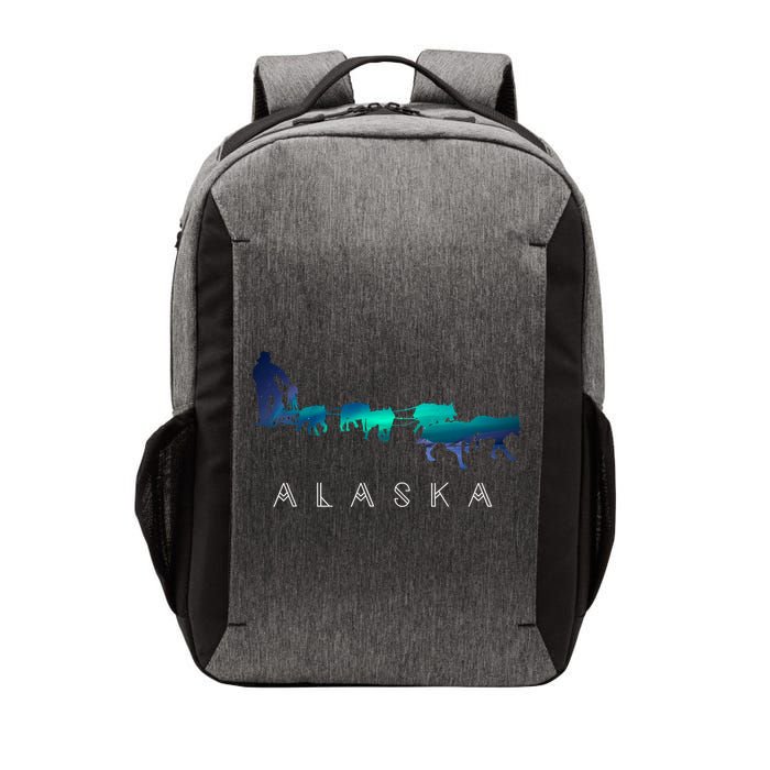 Alaska Sled Dogs Mushing Sled Dog Team A.U.R.O.R.A Borealis Scene Vector Backpack