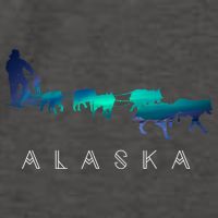 Alaska Sled Dogs Mushing Sled Dog Team A.U.R.O.R.A Borealis Scene Vector Backpack