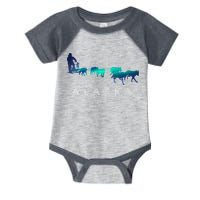 Alaska Sled Dogs Mushing Sled Dog Team A.U.R.O.R.A Borealis Scene Infant Baby Jersey Bodysuit