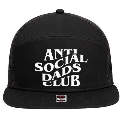 Anti Social Dads Club Funny Fathers Day 7 Panel Mesh Trucker Snapback Hat