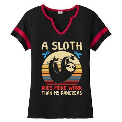 A Sloth Does More Work Than My Pancreas Ladies Halftime Notch Neck Tee