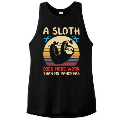 A Sloth Does More Work Than My Pancreas Ladies PosiCharge Tri-Blend Wicking Tank