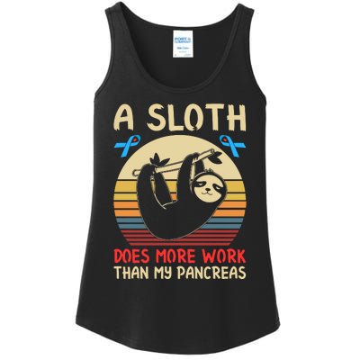 A Sloth Does More Work Than My Pancreas Ladies Essential Tank