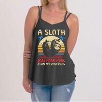 A Sloth Does More Work Than My Pancreas Women's Strappy Tank