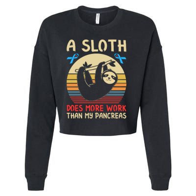 A Sloth Does More Work Than My Pancreas Cropped Pullover Crew