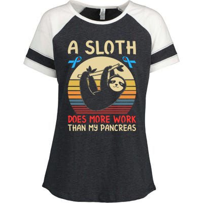 A Sloth Does More Work Than My Pancreas Enza Ladies Jersey Colorblock Tee