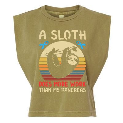 A Sloth Does More Work Than My Pancreas Garment-Dyed Women's Muscle Tee