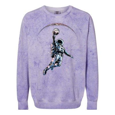 Astronaut Slam Dunk Space Basketball Lover Cool Universe Colorblast Crewneck Sweatshirt