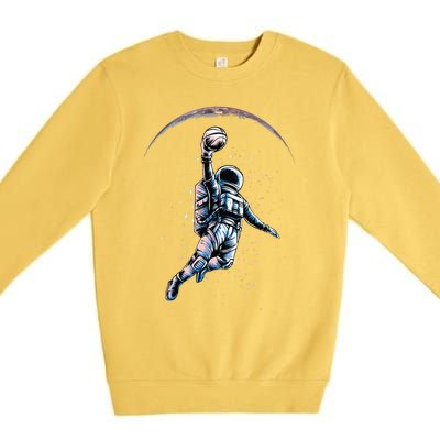 Astronaut Slam Dunk Space Basketball Lover Cool Universe Premium Crewneck Sweatshirt