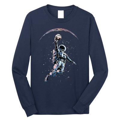 Astronaut Slam Dunk Space Basketball Lover Cool Universe Long Sleeve Shirt