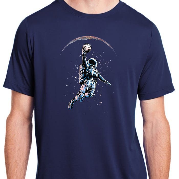 Astronaut Slam Dunk Space Basketball Lover Cool Universe Adult ChromaSoft Performance T-Shirt