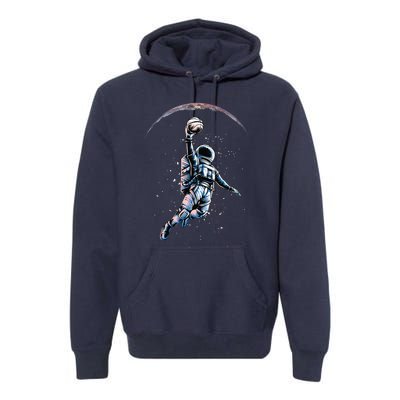 Astronaut Slam Dunk Space Basketball Lover Cool Universe Premium Hoodie