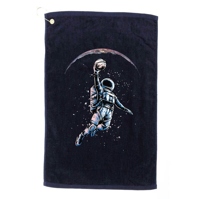 Astronaut Slam Dunk Space Basketball Lover Cool Universe Platinum Collection Golf Towel