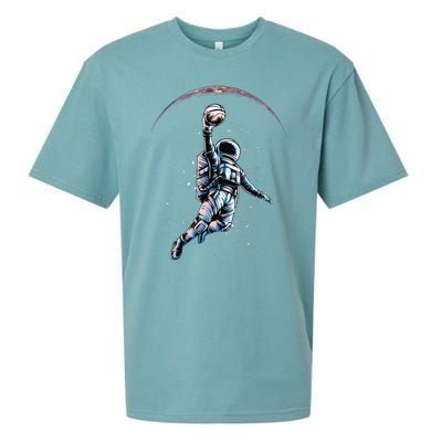 Astronaut Slam Dunk Space Basketball Lover Cool Universe Sueded Cloud Jersey T-Shirt