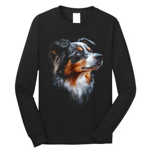 Australian Shepherd Dog Pet Artwork Australian Shepherd Long Sleeve Shirt