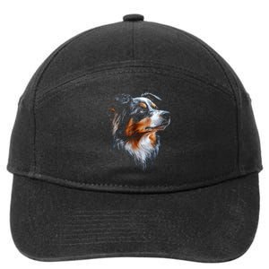 Australian Shepherd Dog Pet Artwork Australian Shepherd 7-Panel Snapback Hat