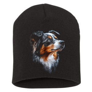 Australian Shepherd Dog Pet Artwork Australian Shepherd Short Acrylic Beanie